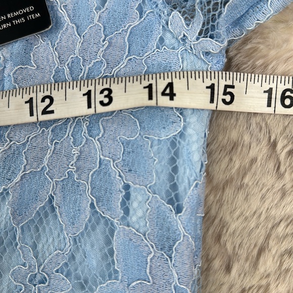 PrettyLittleThing | Dusty Blue Long Sleeve Lace Bodycon Dress - Picture 15 of 17